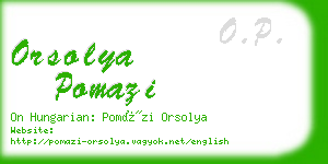 orsolya pomazi business card